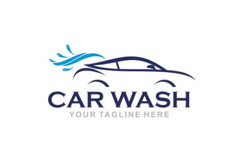 Flat car wash logo background. Best logo