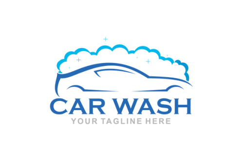 Flat car wash logo background. Best logo