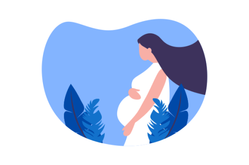 Pregnant woman logo modern flat design illustration