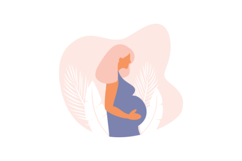 Pregnant woman logo modern flat design illustration