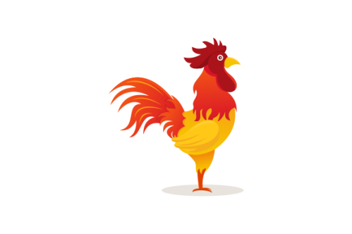 Rooster character portrait. vector flat illustration