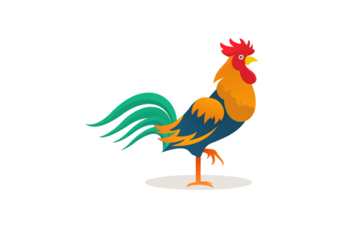 Rooster character portrait. vector flat illustration