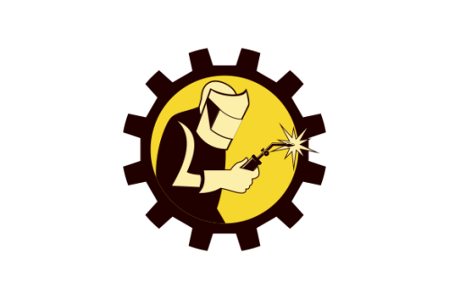 Welder worker welding torch retro. Logo vector