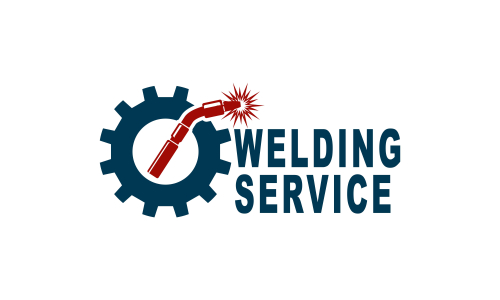 Welding torch with spark logo design. Welder tool vector design