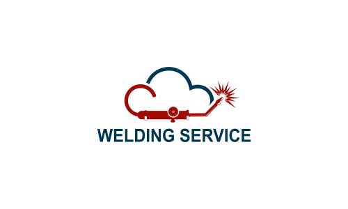 Welding torch with spark logo design. Welder tool vector design