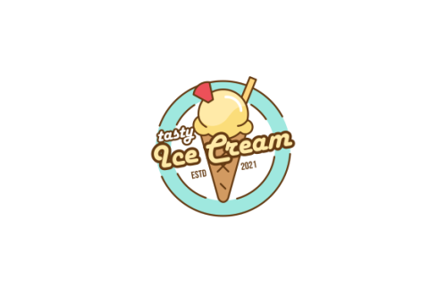 Ice cream shop logo template