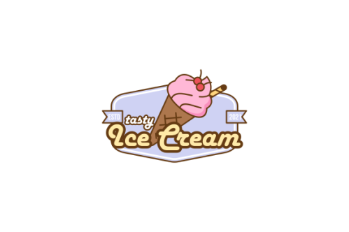 Ice cream shop logo template