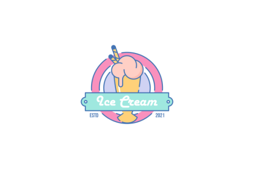 Ice cream shop logo template