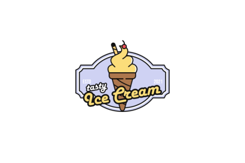 Ice cream shop logo template