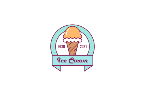 Ice cream shop logo template