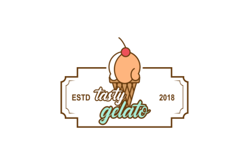 Ice cream shop logo template