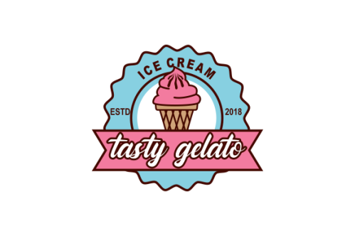 Ice cream shop logo template