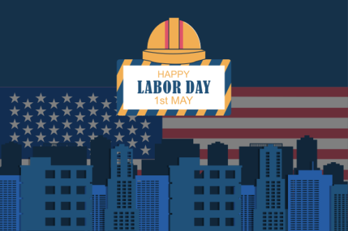 Happy international worker's labour day background vector