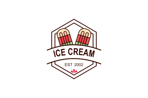 Ice cream shop logo template