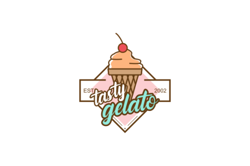 Ice cream shop logo template