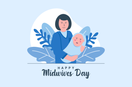 Flat design international midwives day illustration