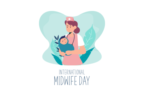 Flat design international midwives day illustration