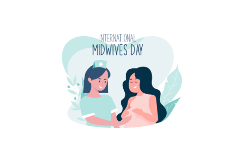 Flat design international midwives day illustration