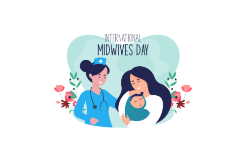 Flat design international midwives day illustration