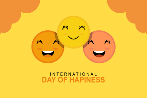 International day of happiness illustration