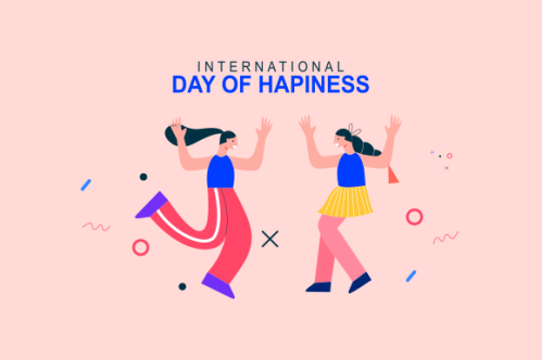 International day of happiness illustration