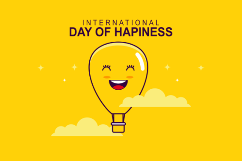 International day of happiness illustration