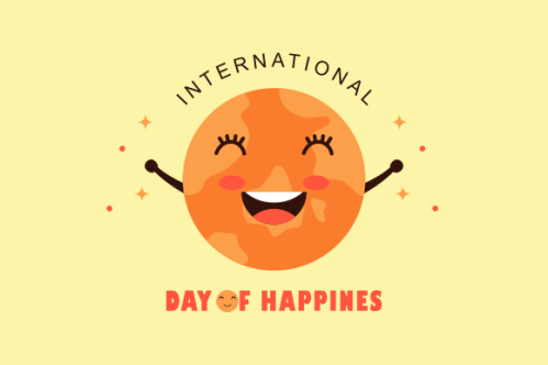 International day of happiness illustration