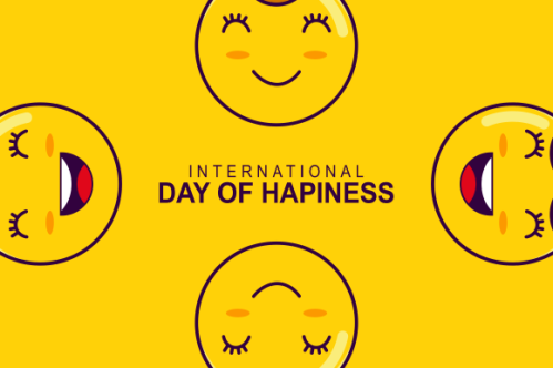 International day of happiness illustration