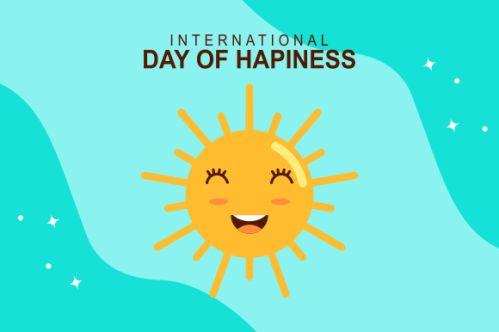 International day of happiness illustration