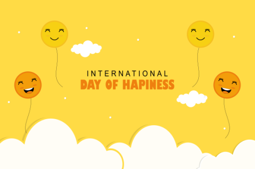 International day of happiness illustration