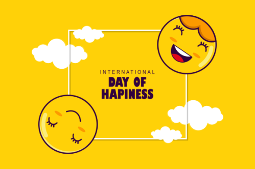 International day of happiness illustration