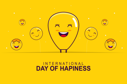 International day of happiness illustration