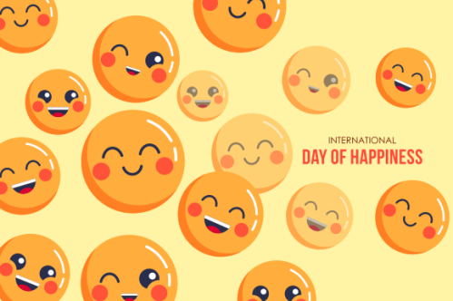 International day of happiness illustration