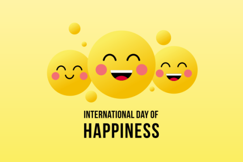 International day of happiness illustration