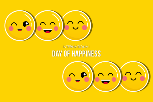 International day of happiness illustration