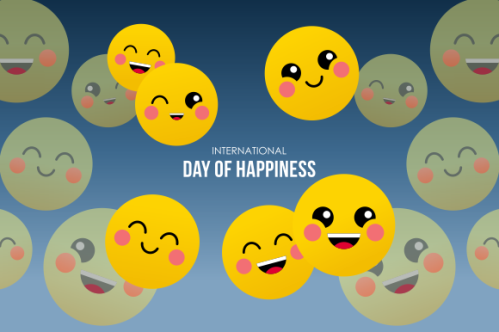 International day of happiness illustration