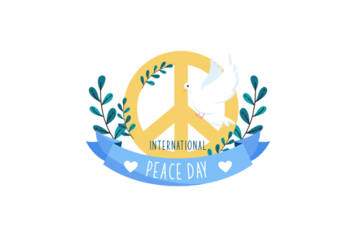 International day of peace with dove. Peace day background with dove