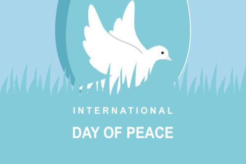 International day of peace with dove. Peace day background with dove