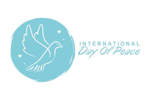 International day of peace with dove. Peace day background with dove