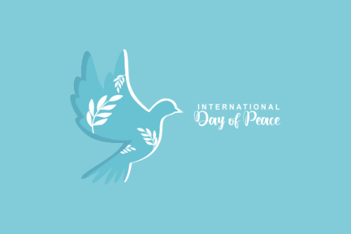 International day of peace with dove. Peace day background with dove