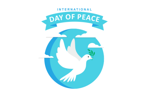 International day of peace with dove. Peace day background with dove