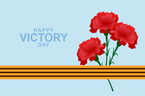 Russian victory day with carnation and ribbons