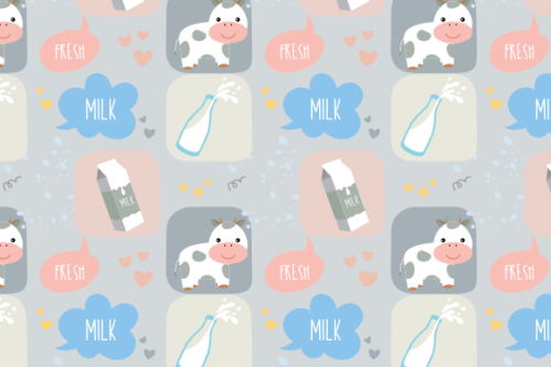 Milk cow seamless pattern