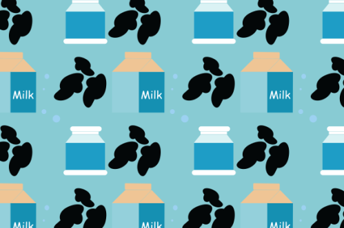 Milk cow seamless pattern