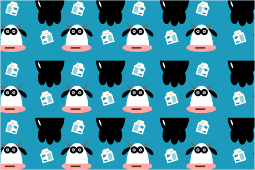 Milk cow seamless pattern