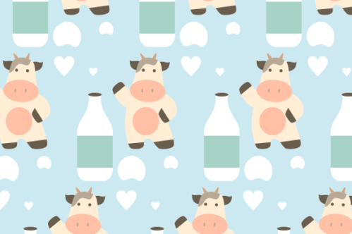 Milk cow seamless pattern