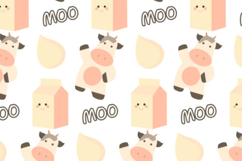 Milk cow seamless pattern