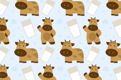 Milk cow seamless pattern