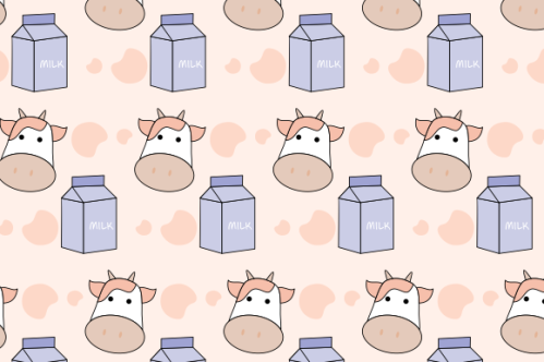 Milk cow seamless pattern