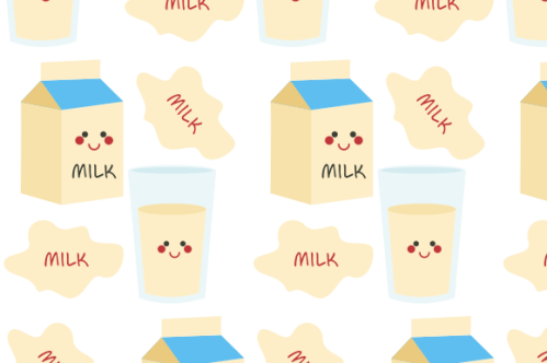 Milk cow seamless pattern